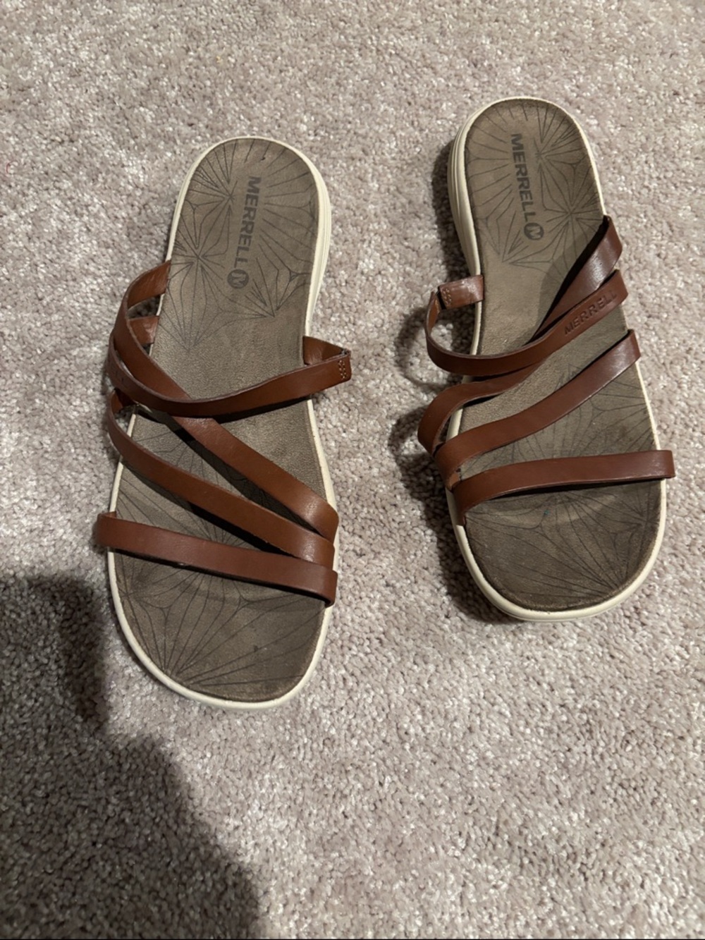 Merrell Brown Multi-Strap Slide Sandals - Picture 2 of 3